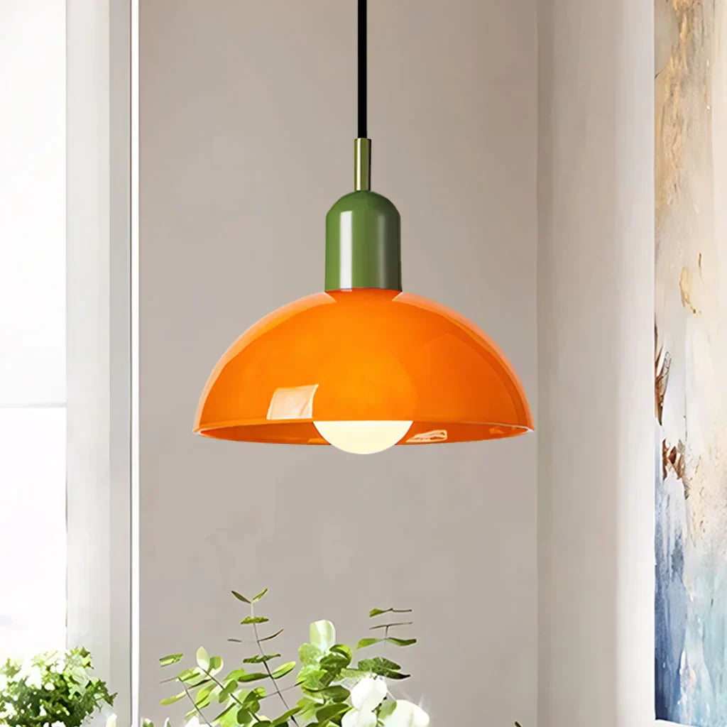 auroravibrant colorful bowl pendant light