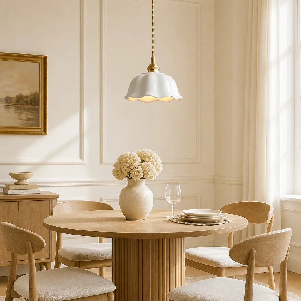 keramische hanglamp modern bloemdesign