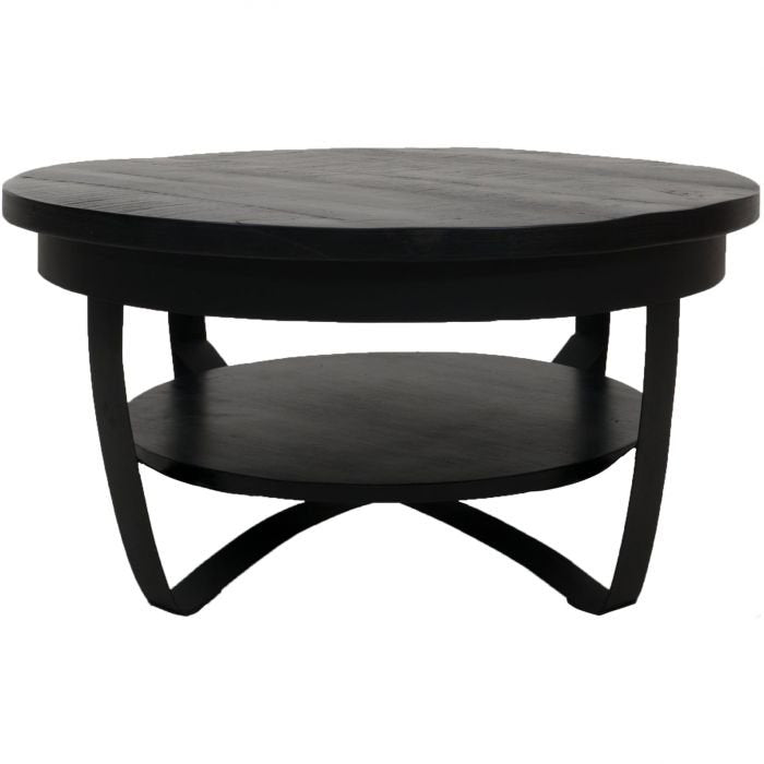 coffee table cilamon - 90 cm - black top - black base