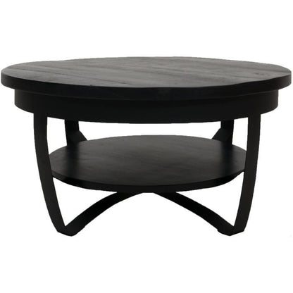 Coffee table Cilamon - 90 cm - Black top - Black base