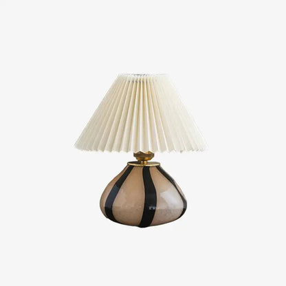 Tafellamp Mid-Century Plissé Stoffen Kap