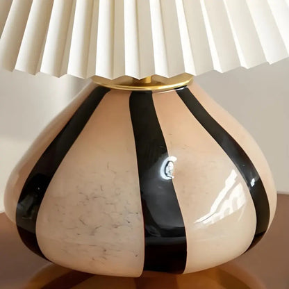 Tafellamp Mid-Century Plissé Stoffen Kap
