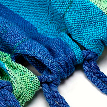 Katoenen Camping Hangmat Blauw Gestreept
