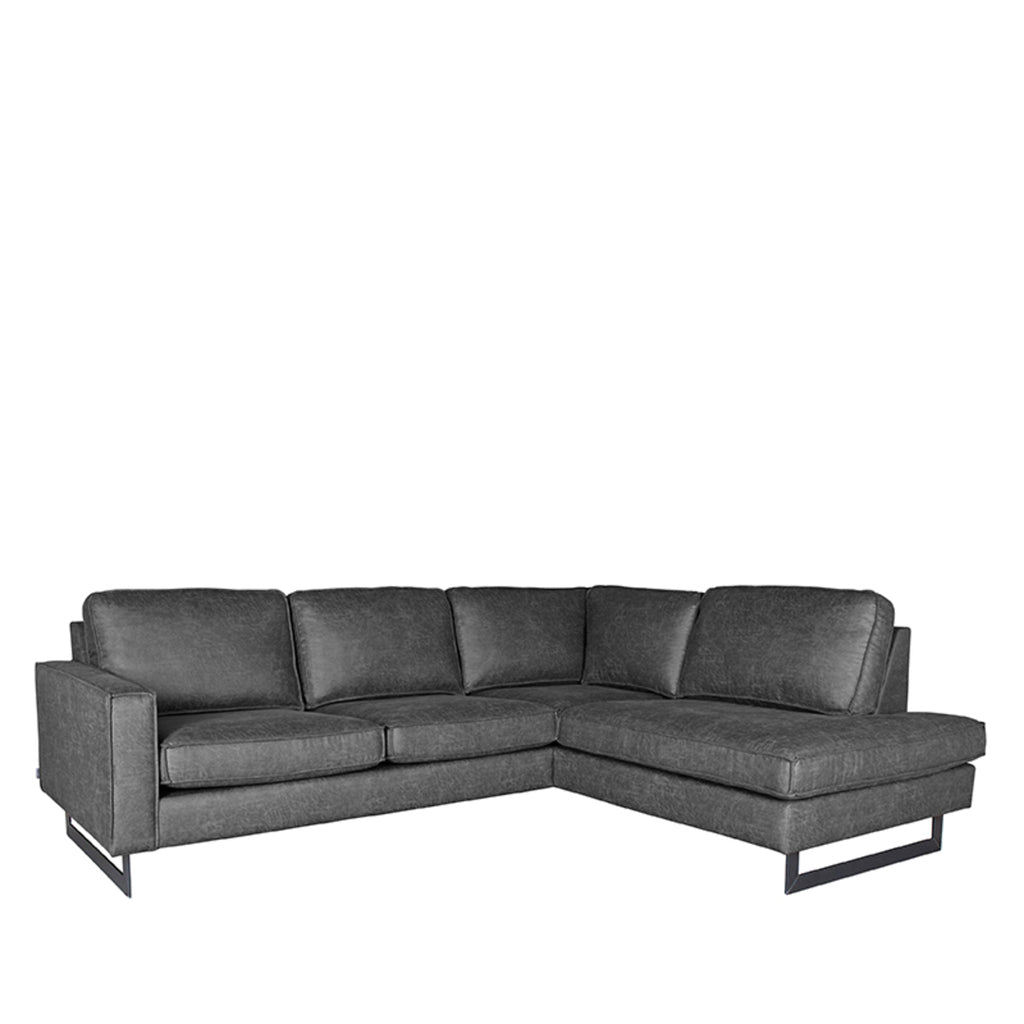 label51 corner sofa arezzo - anthracite - microfiber - 2-seater + ottoman