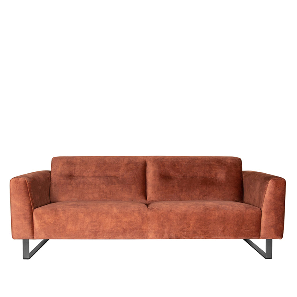 label51 sofa burano - rust - velours - 3-seater