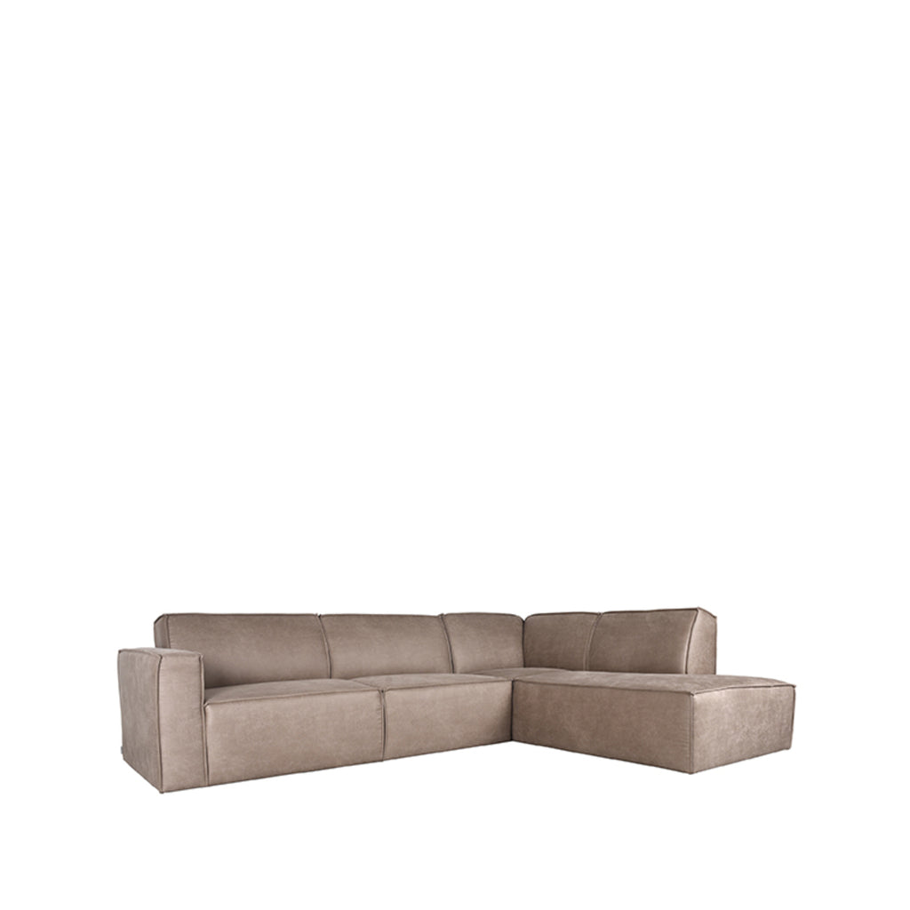 label51 sofa kay - taupe - microfiber - 2-seater + corner + 2-seater