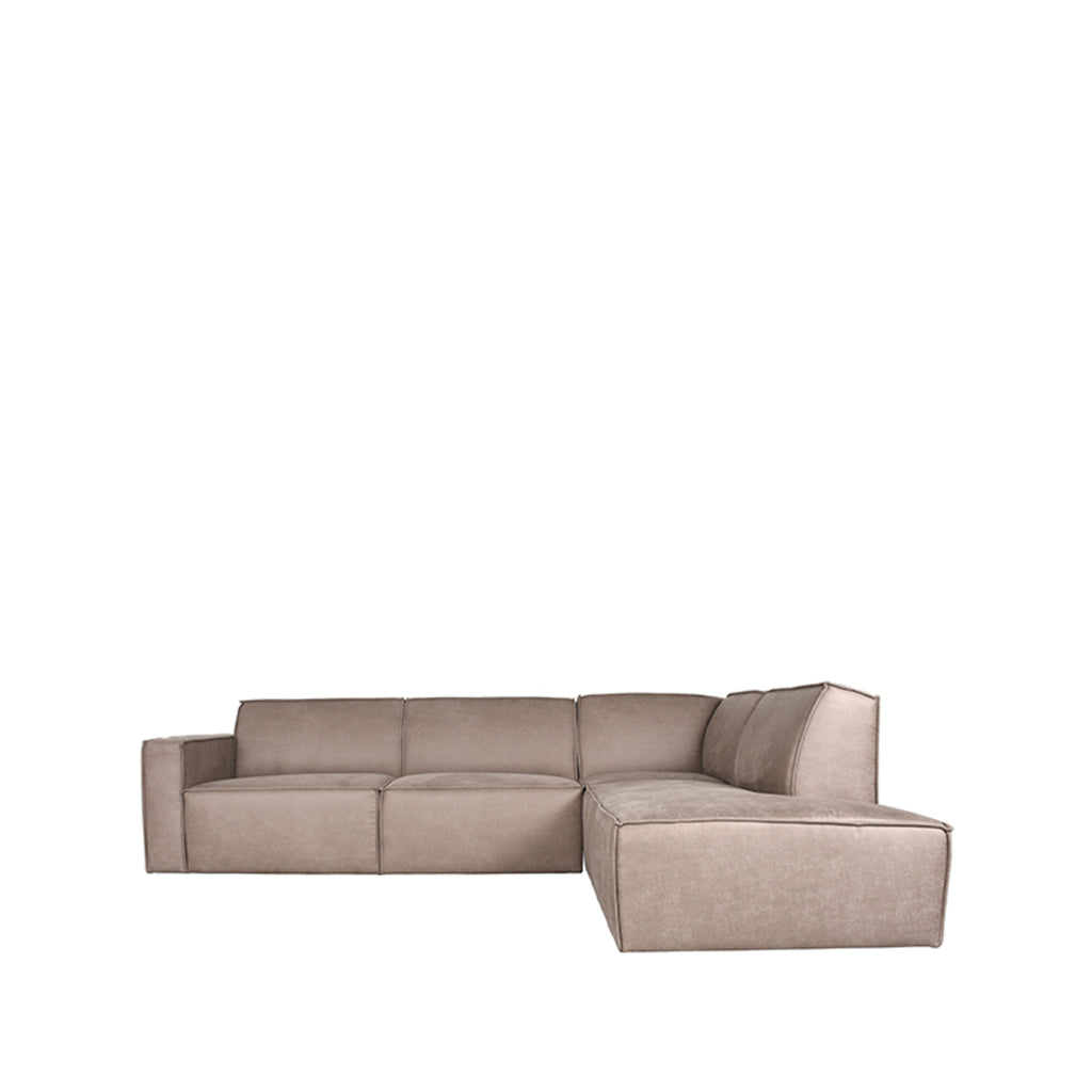 label51 sofa kay - taupe - microfiber - 2-seater + corner + 2-seater