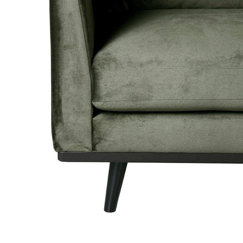 label51 corner sofa siena - army green - velvet - 2.5-seater + ottoman