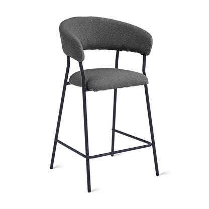 Bar stool Ava - Bouclé Anthracite