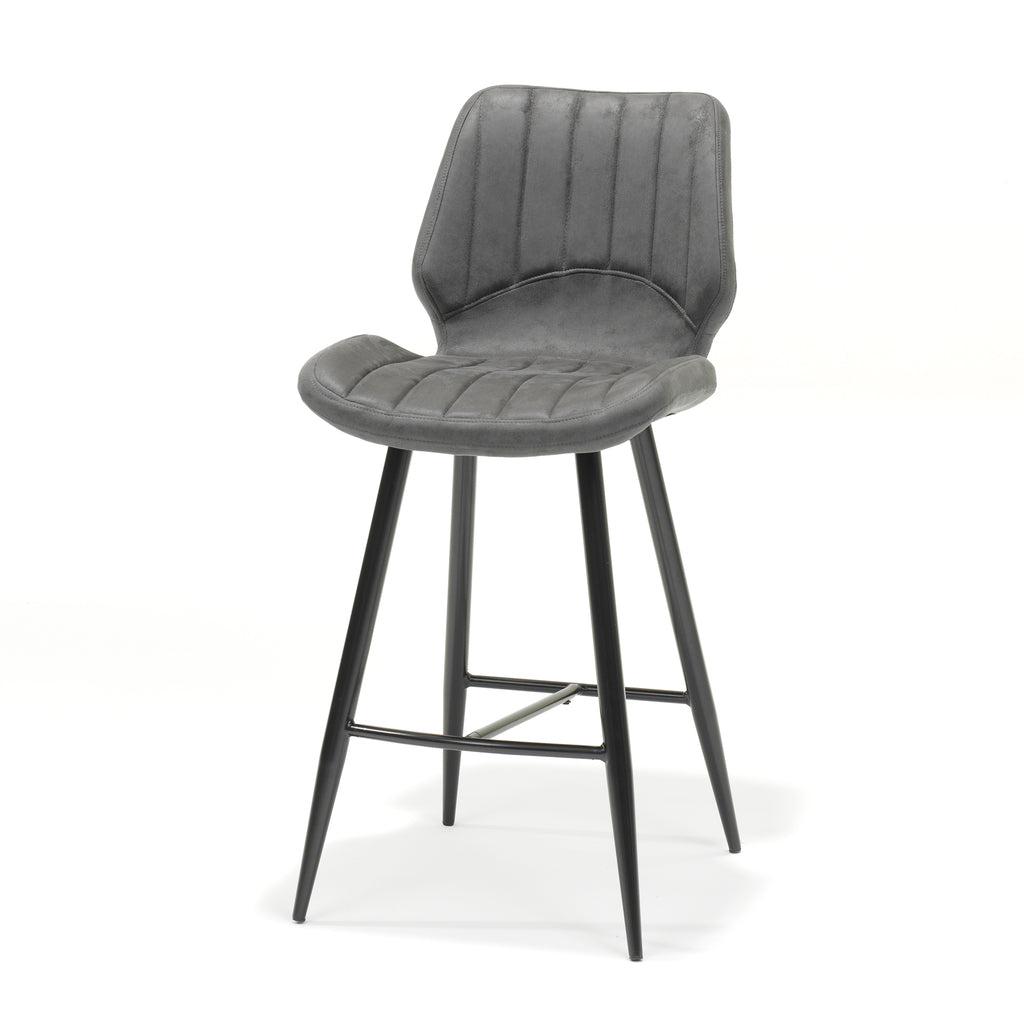 bar stool brenn black fabric soft anthracite