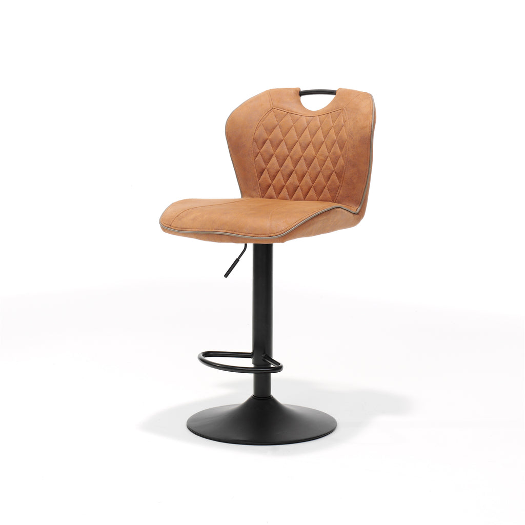 bar stool corsa black - fabric soft cognac