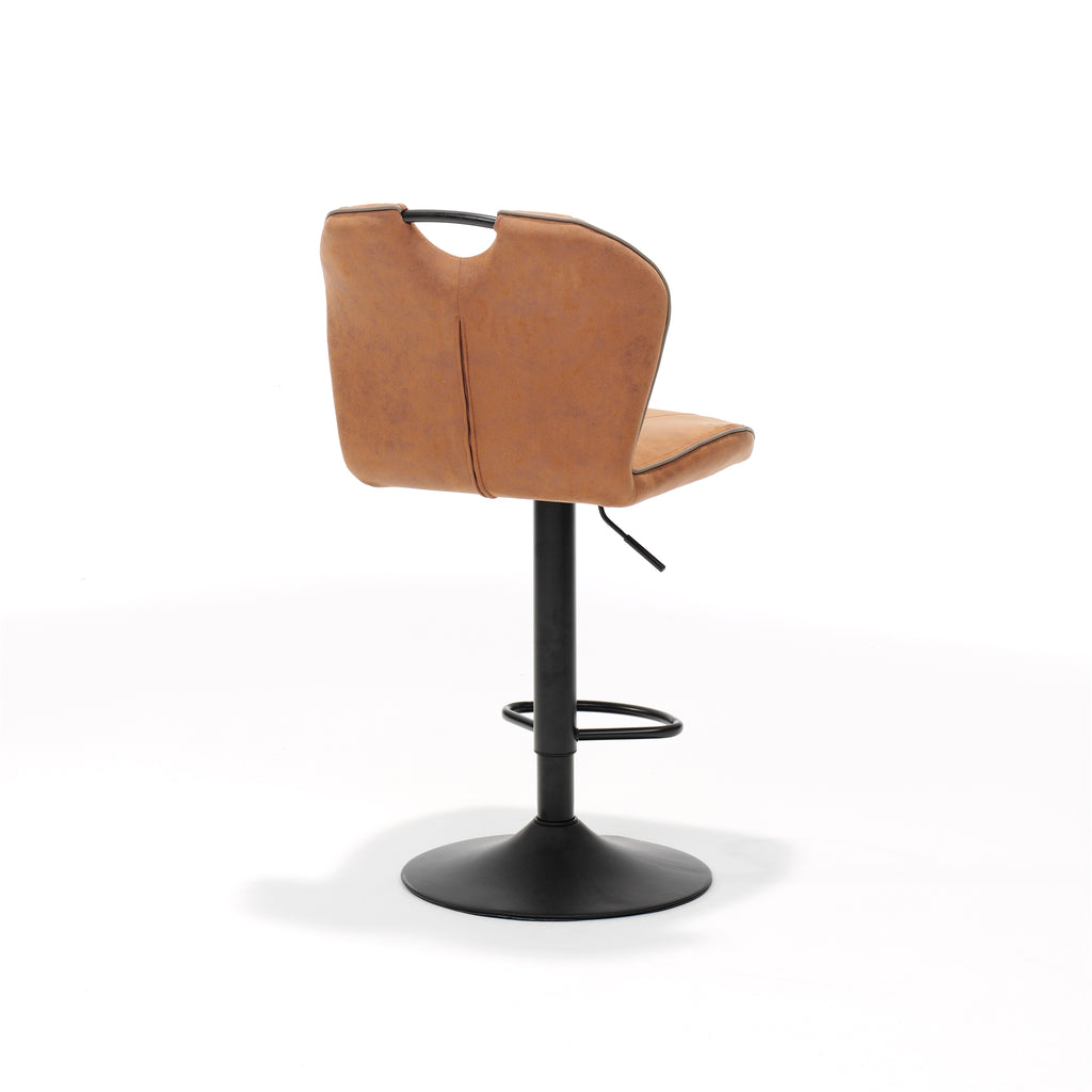 bar stool corsa black - fabric soft cognac