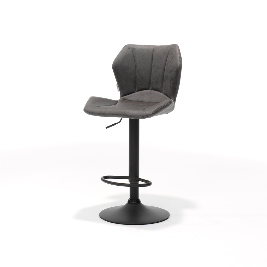 bar stool genoa black - fabric soft anthracite