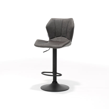 Bar stool Genoa black - Fabric Soft Anthracite