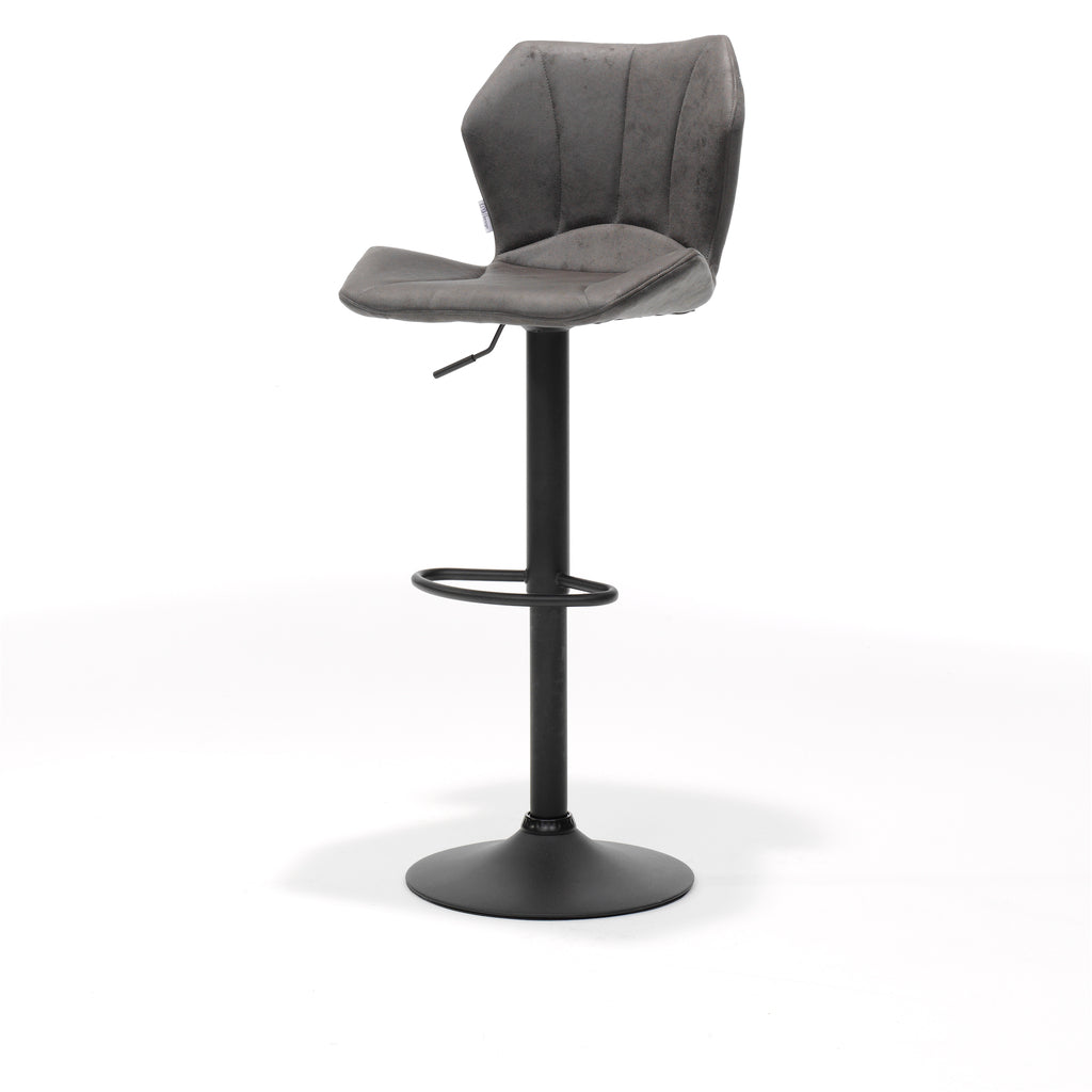 bar stool genoa black - fabric soft anthracite