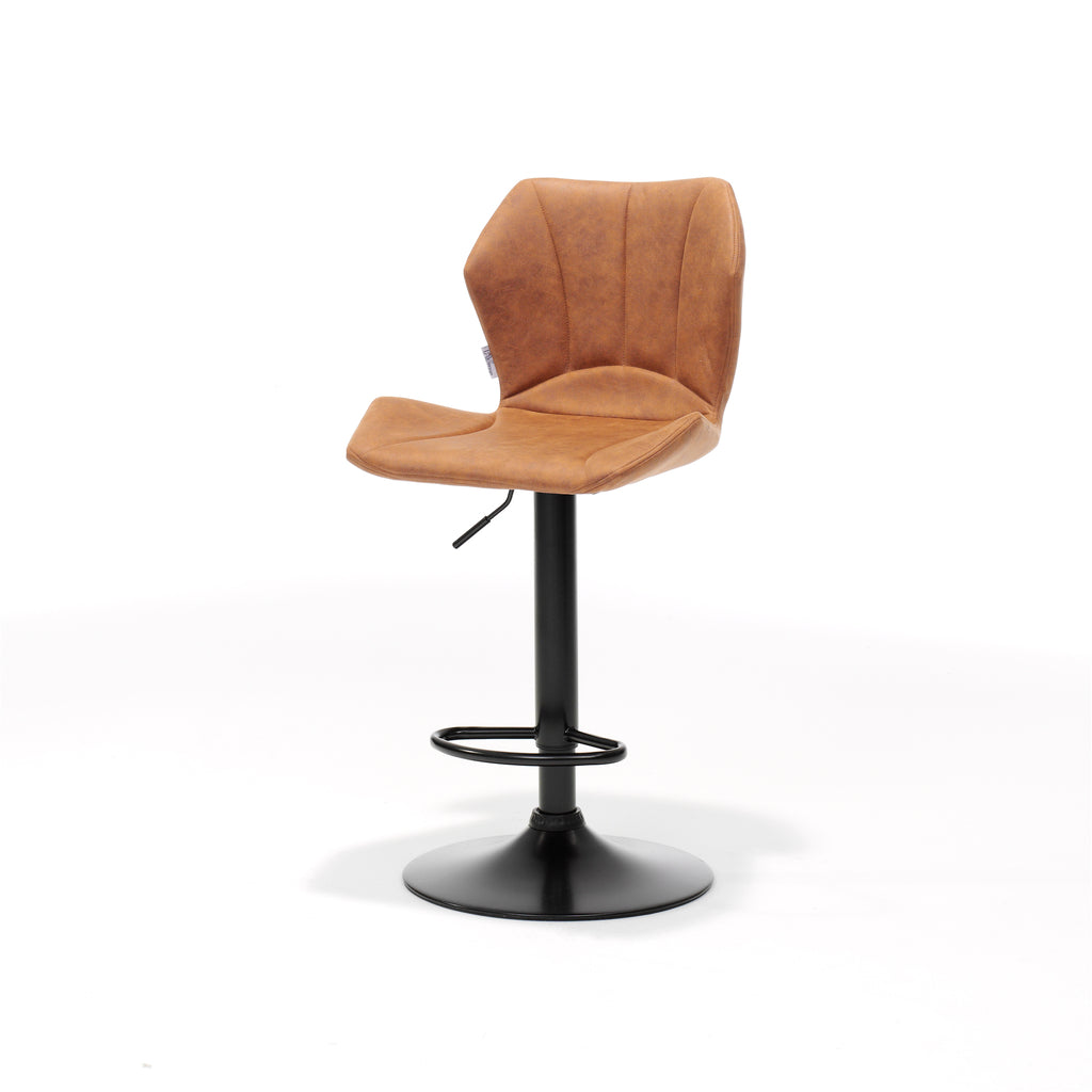 bar stool genoa black - fabric soft cognac