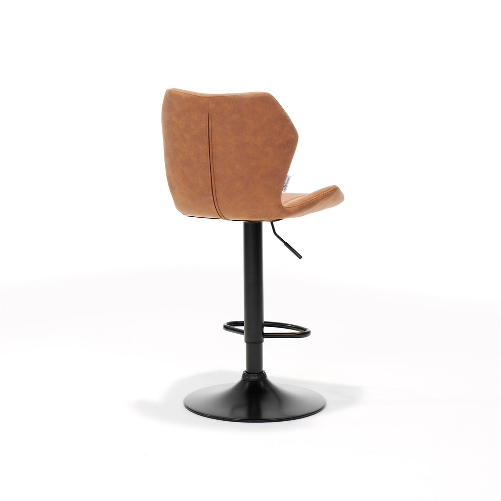 bar stool genoa black - fabric soft cognac