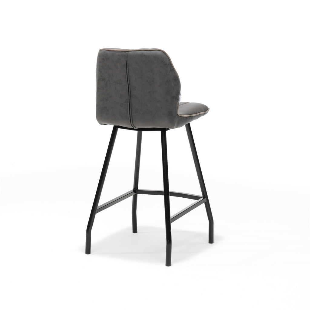 bar stool gino in black fabric soft anthracite