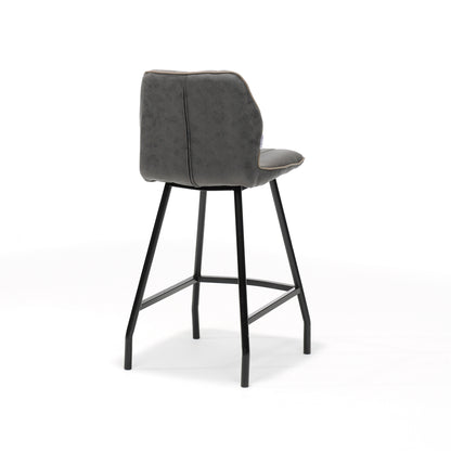 Bar stool Gino in black fabric Soft Anthracite