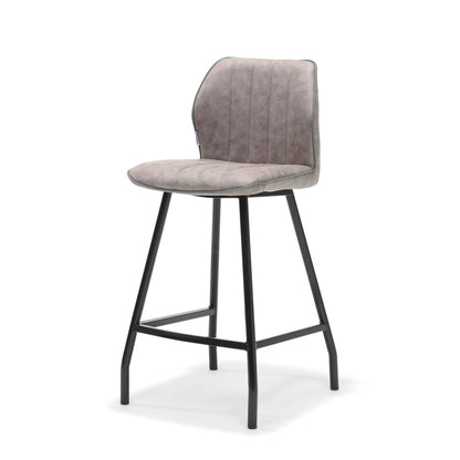 Bar stool Gino in black fabric Soft Pebble