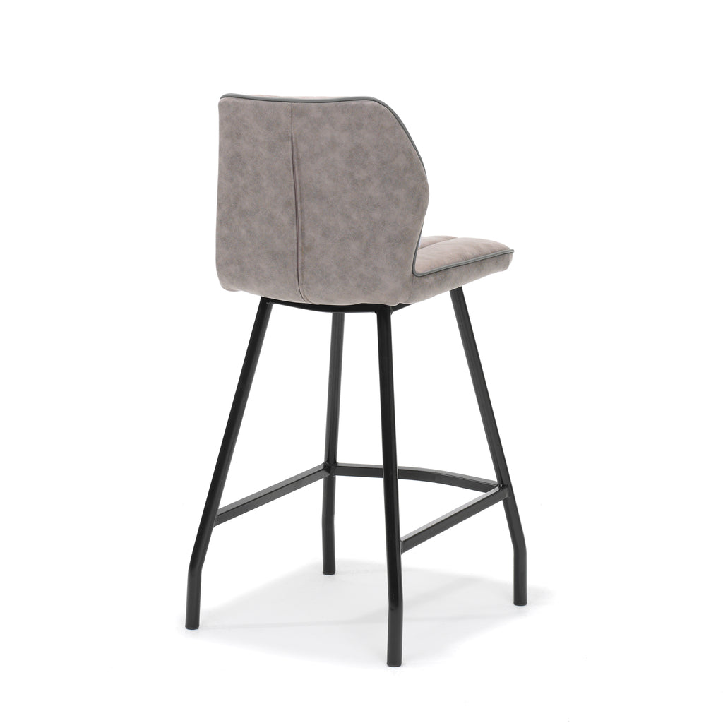 bar stool gino in black fabric soft pebble