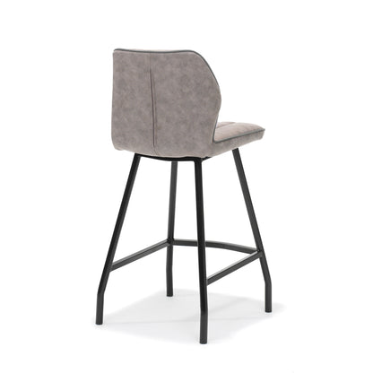 Bar stool Gino in black fabric Soft Pebble