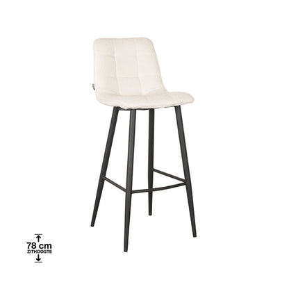 LABEL51 Bar stool Jelt - Ivory - Boucle - Seat height 78