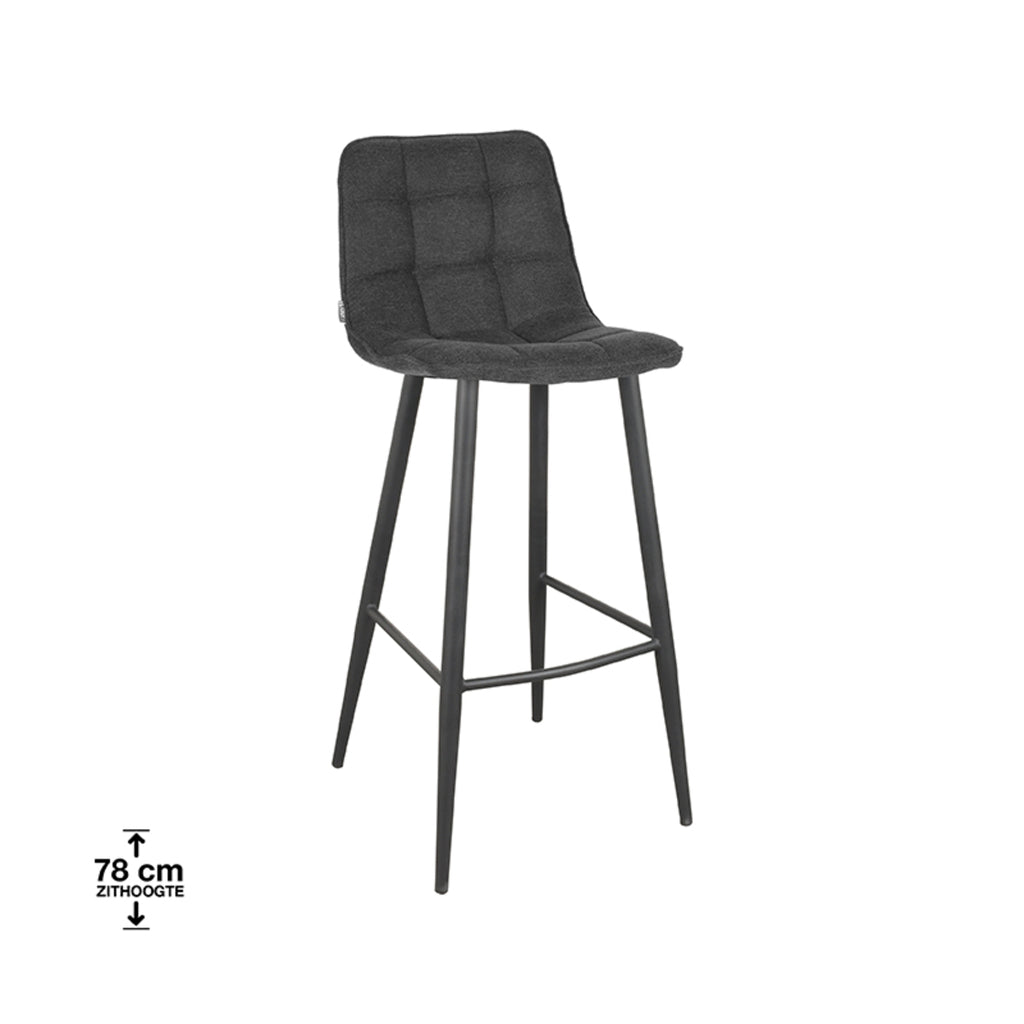 label51 bar stool jelt - anthracite - synthetic - seat height 78