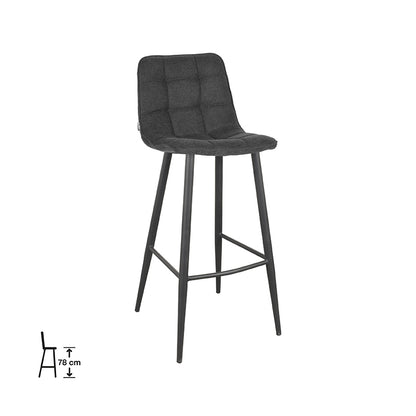 LABEL51 Bar stool Jelt - Anthracite - Synthetic - Seat height 78