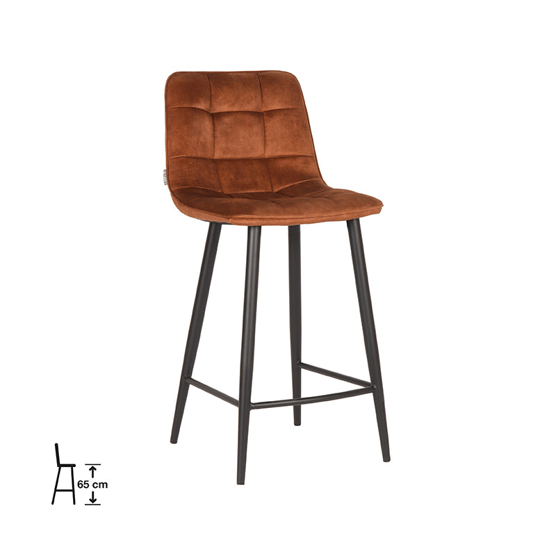 label51 bar stool jelt - ochre - velvet - seat height 65