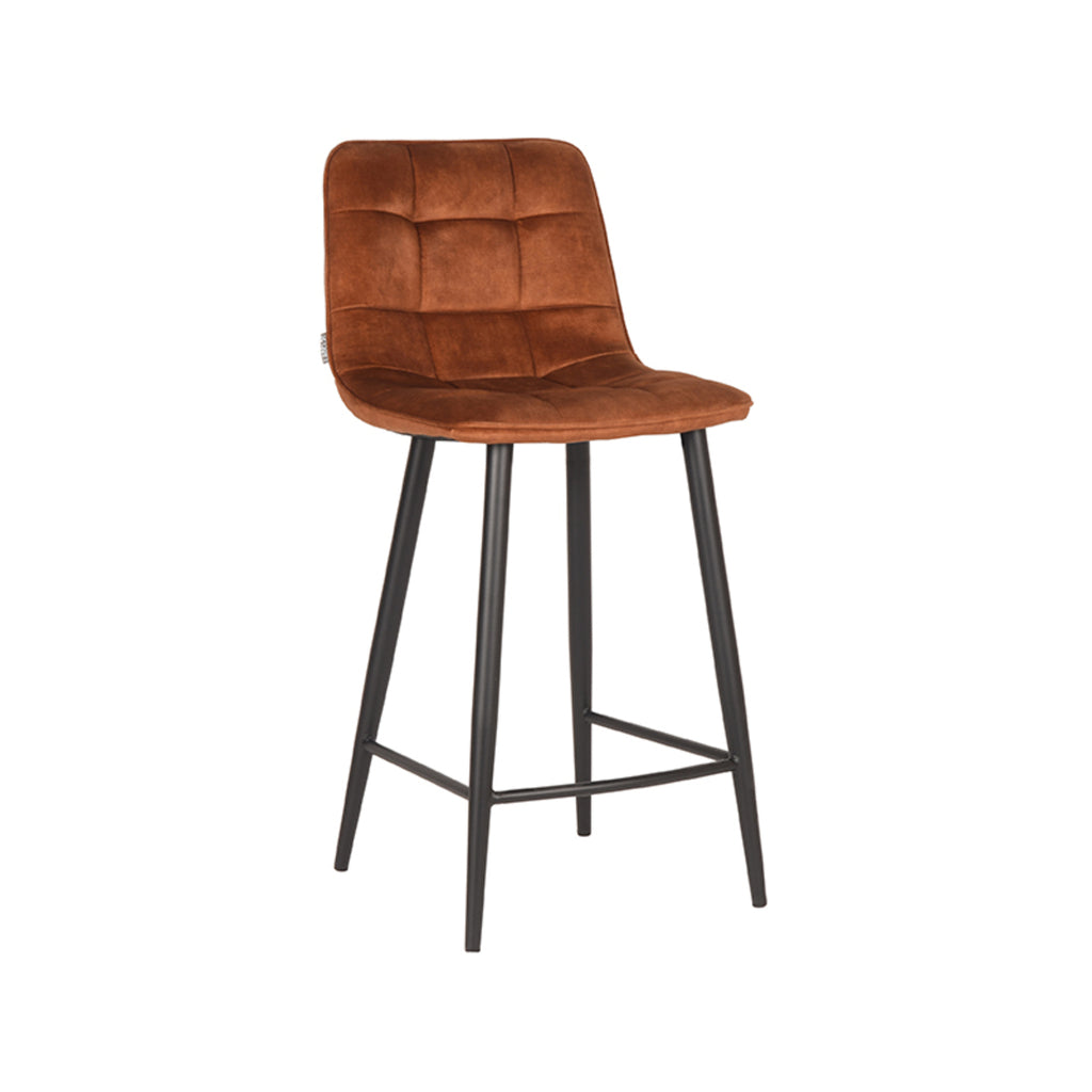 label51 bar stool jelt - ochre - velvet - seat height 65