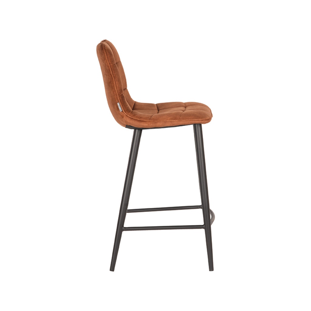 label51 bar stool jelt - ochre - velvet - seat height 65