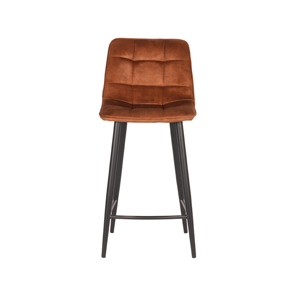 label51 bar stool jelt - ochre - velvet - seat height 65