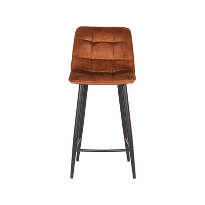 LABEL51 Bar stool Jelt - Ochre - Velvet - Seat height 65