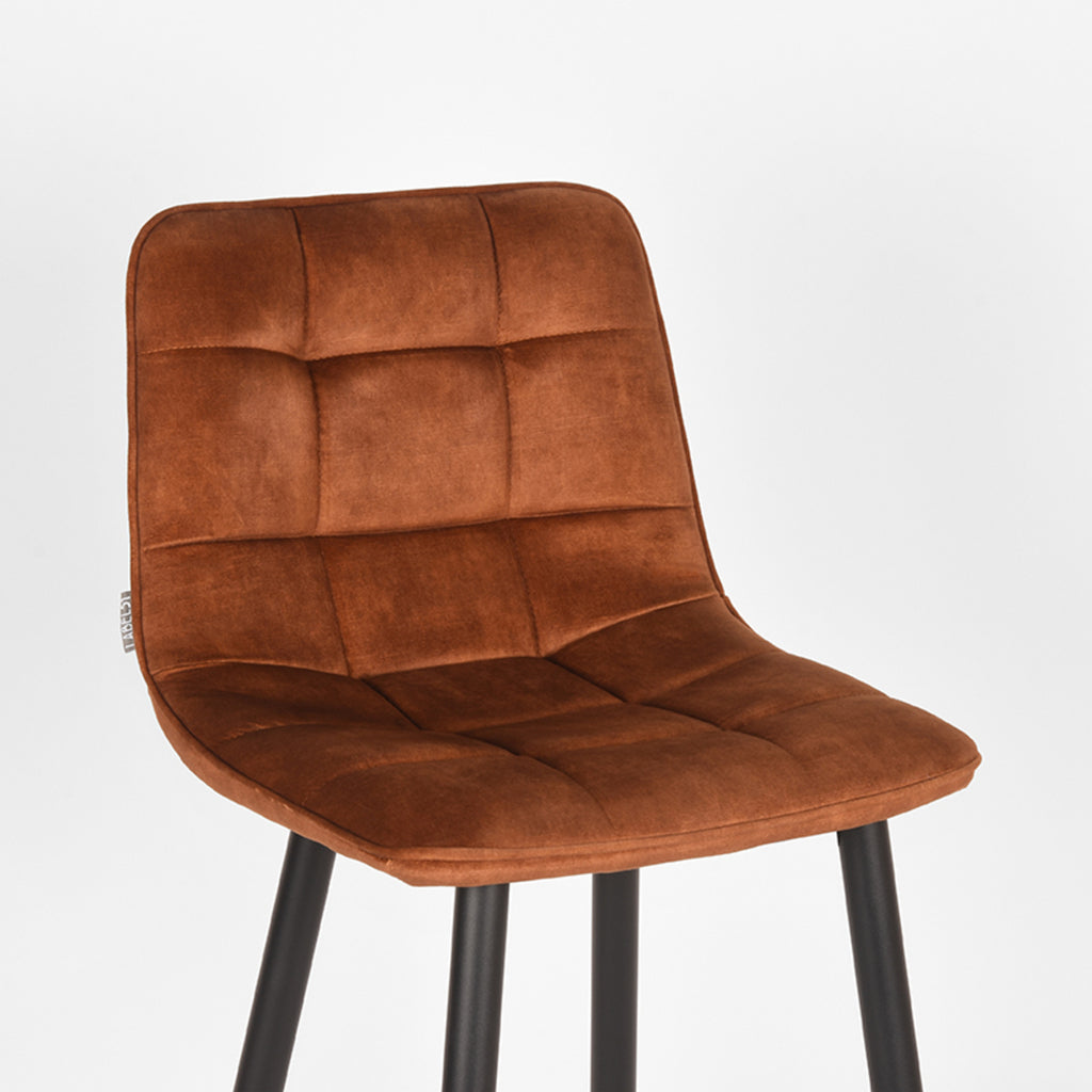 label51 bar stool jelt - ochre - velvet - seat height 65