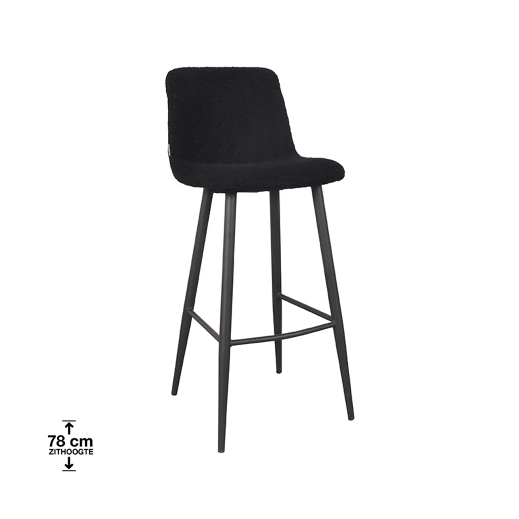 label51 bar stool jep - black - teddy - seat height 78