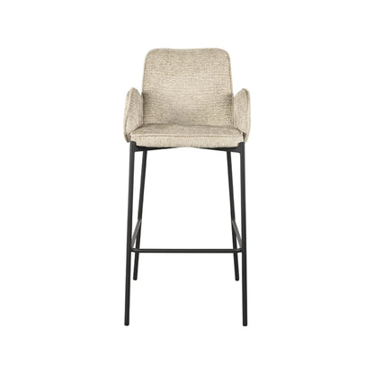 LABEL51 Bar stool Joni - Beige - Velvet - Seat height 78 cm