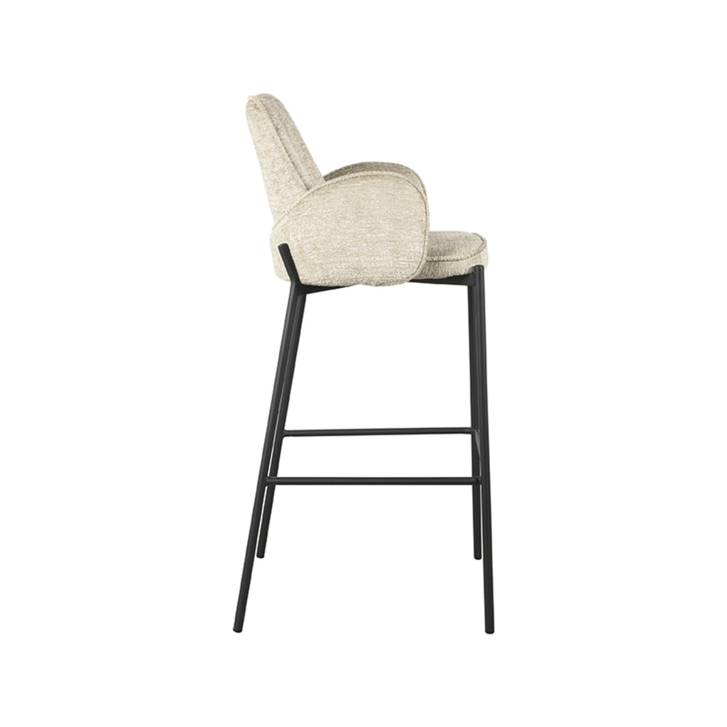 label51 bar stool joni - beige - velvet - seat height 78 cm