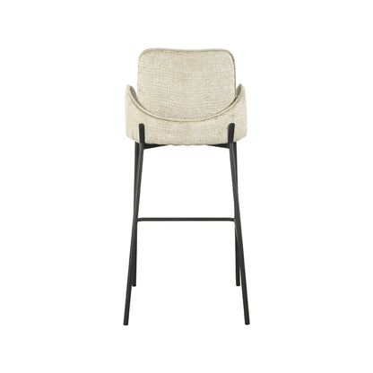 LABEL51 Bar stool Joni - Beige - Velvet - Seat height 78 cm