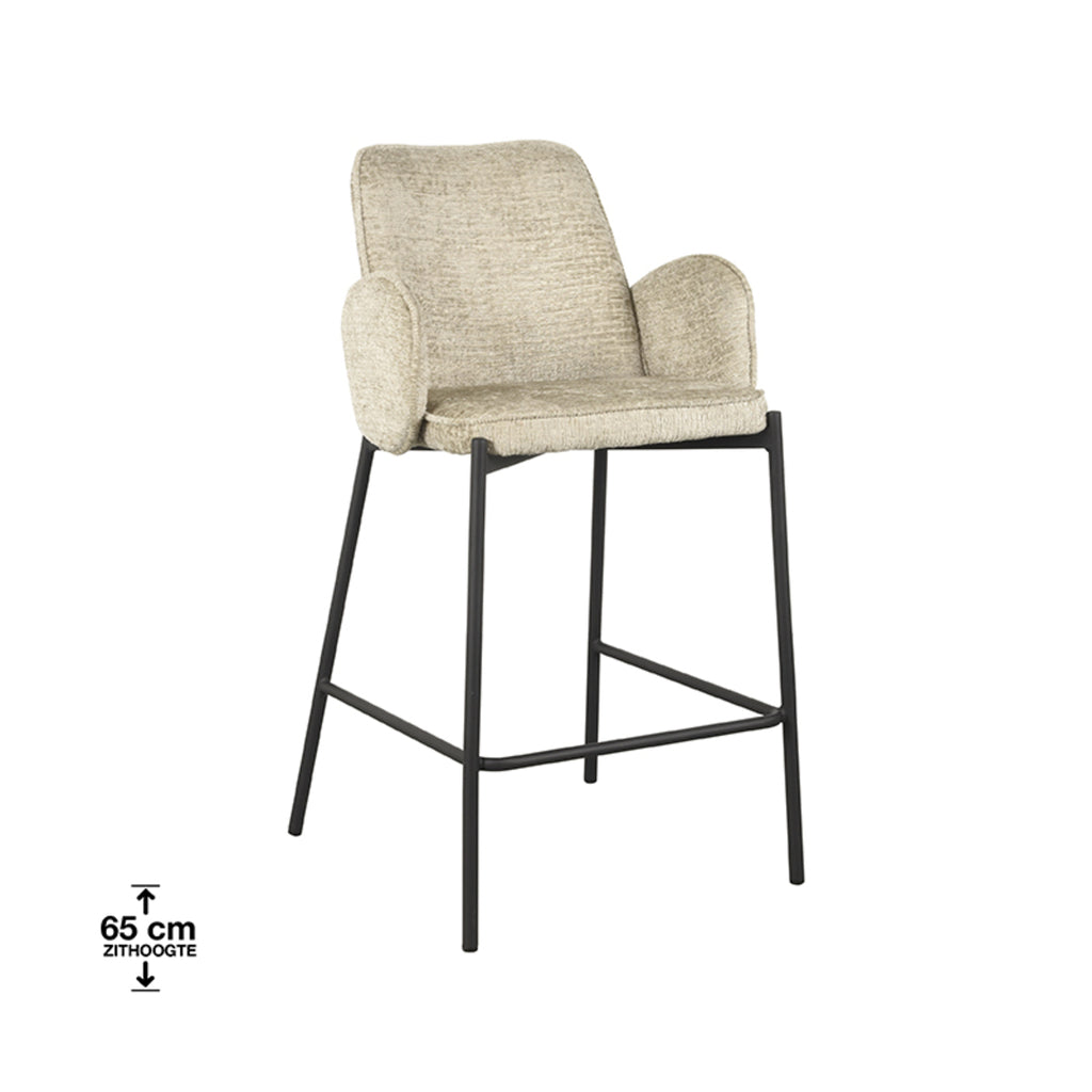 label51 bar stool joni - beige - velvet - seat height 65 cm