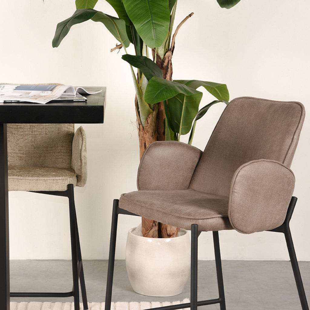 label51 bar stool joni - taupe - microfiber - seat height 65 cm