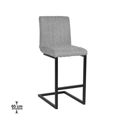 LABEL51 Bar stool Milo - Zinc - Synthetic - Seat height 65