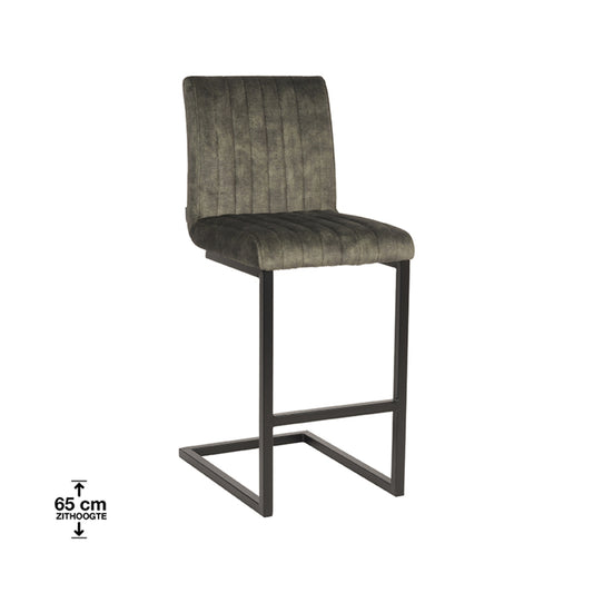 LABEL51 Bar stool Milo - Hunter - Velvet - Seat height 65