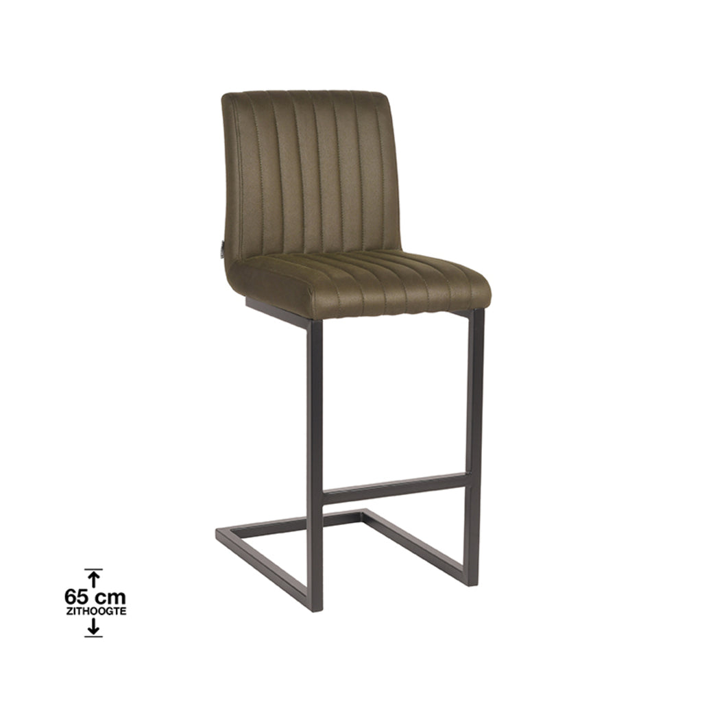 label51 bar stool milo - army green - microfiber - seat height 65