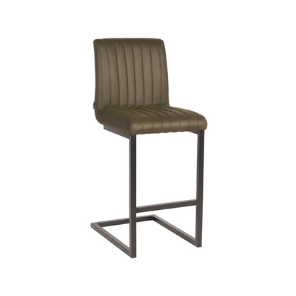 LABEL51 Bar stool Milo - Army green - Microfiber - Seat height 65