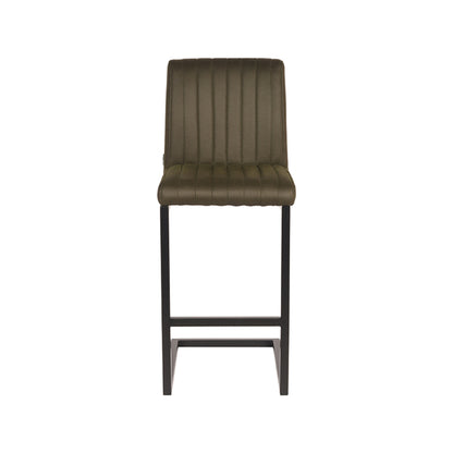 LABEL51 Bar stool Milo - Army green - Microfiber - Seat height 65