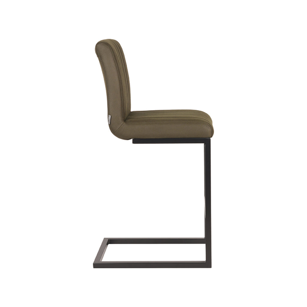 label51 bar stool milo - army green - microfiber - seat height 65