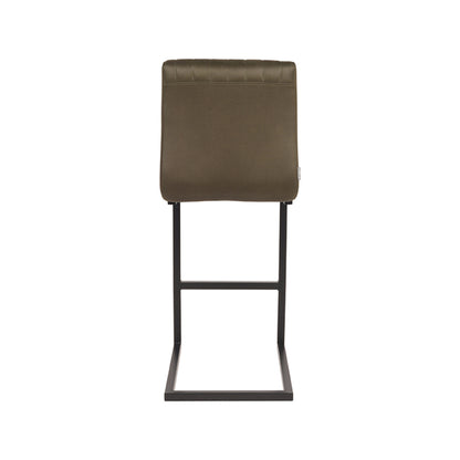 LABEL51 Bar stool Milo - Army green - Microfiber - Seat height 65