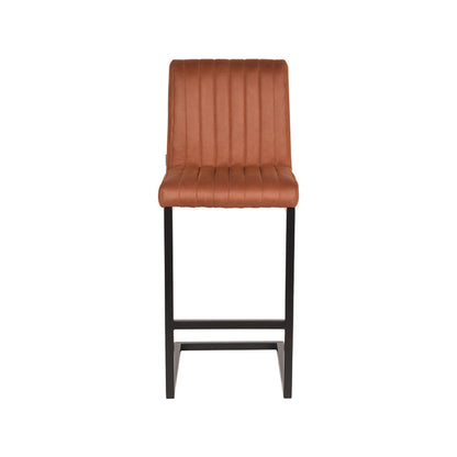 LABEL51 Bar stool Milo - Cognac - Microfiber - Seat height 65