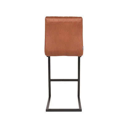 LABEL51 Bar stool Milo - Cognac - Microfiber - Seat height 65